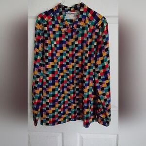 Alfred Dunner Multicolor Checkered Button-Down Shirt